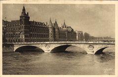 CPA Paris en Flanant le palais de justice et le Pont au Change 