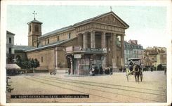 CPA Saint Germain en Laye l'eglise et la place 