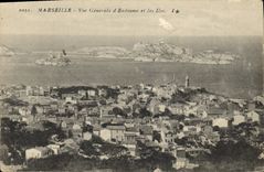 CPA Marseille vue generale d'Endoume et les Iles 