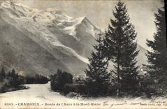 CPA Chamonix Bords de l'Arve et le Mont Blanc 