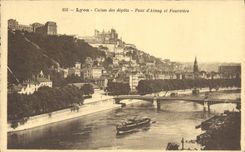 CPA Lyon Caisse des depots Pont d'Ainay et Fourviere 