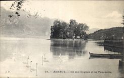 CPA Annecy Ile des Cygnes et la Tournette 