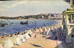 CPA La Douce France Cote Basque Saint Jean de Luz Basses pyrenees La plage et la Pointe Sainte Barbe