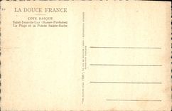 CPA La Douce France Cote Basque Saint Jean de Luz Basses pyrenees La plage et la Pointe Sainte Barbe