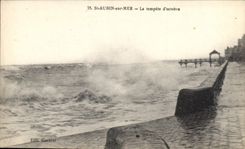 CPA St Aubin sur Mer La tempete d'octobre 
