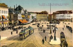 CPA Nice Place Massena et le Casino Tramway
