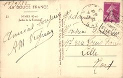 CPA La Douce France Nimes Gard Jardin de la Fontaine 