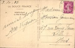 CPA La Douce France Nimes Le pont du Gard 