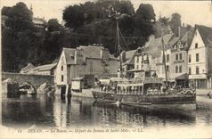 CPA Dinan La Rance Depart du Bateau de Saint Malo 