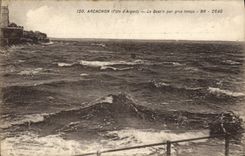 CPA Archachon Cote d'Argent Le Bassin par gros temps 