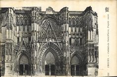 CPA Troyes Cathedrale Saint Pierre Facade ouest 