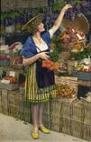 CPA Nice A M Marche aux Fleurs Femme