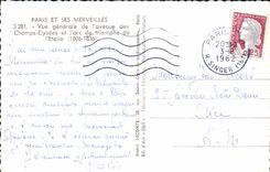 CPA Paris et ses Merveilles Vue generale de l'avenue des Champs d'Elysees et l'arc de triomphe de l'