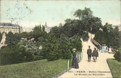 CPA Paris Buttes Chaumont La Montee au Belvedere 