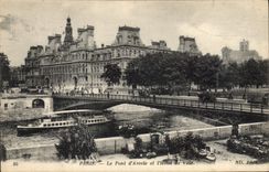 CPA Paris Le Pont d'Arcole et l'Hotel de Ville 