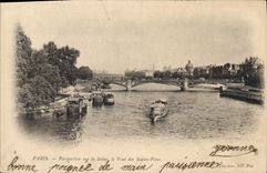CPA Paris Perspective sur la Seine le Pont des Saints Peres 