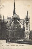 CPA Paris Statue et Eglise Notre Dame 