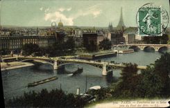 CPA Paris Panorama sur la Seine pris du Pont des Arts 
