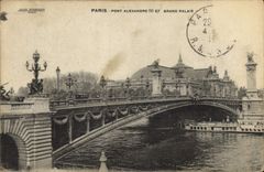CPA Paris Pont Alexandre III et Grand Palais 
