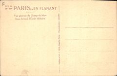 CPA Paris en Flanant vue generale du Champ de Mars dans le fond l'ecole Militaire 