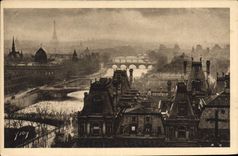 CPA Paris en Flanant vue panoramique de Paris Perspective des Sept Ponts 