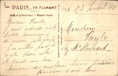 CPA Paris en Flanant Place de la Republique 