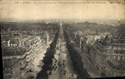 CPA Paris Vue sur l'Avenue des Champs Elysees prise de l'Arc de Triomphe 