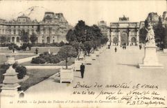 CPA Paris Le Jardin de Tuileries et l'Arc de Triomphe du Carrousel 
