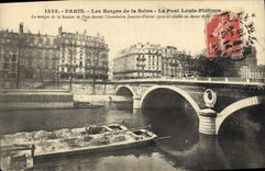 CPA Paris Les Berges de la Seine Le Pont Louis Philippe 