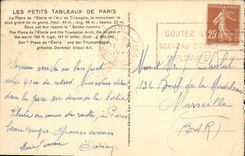 CPA Les Petits Tableaux de Paris La Place de l'Etoile et l'Arc de Triomphe le monument le plus grand