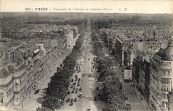 CPA Paris Panorama de l'Avenue des Champs Elysees 