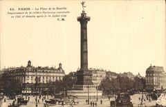 CPA Paris La Place de la Bastille Emplacement de la celebre Forleresse construite en 1369 et demolie
