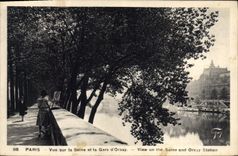 CPA Paris vue sur la Seine et la Gare d'Orsay 