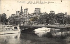 CPA Paris l'hotel de Ville et le Pont d'Arcole 
