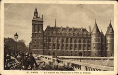 CPA Paris Le marche aux Fleaurs sur le Pont au Change 