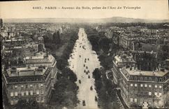CPA Paris Avenue du Bois prise de l'Arc de Triomphe 