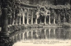 CPA Paris Parc Monceau La Naumachie vaste bassin ovale entoure d'une colonnade corinthienne du XVIII