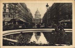 CPA Paris La rue Soufflot et le Pantheon 