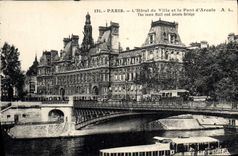 CPA Paris L'Hotel de Ville et le Pont d'Arcole 