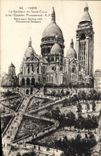 CPA Paris La Basilique du Sacre Coeur avec l'Escalier Monumental 