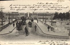CPA Paris Le Pont et la Place de la Concorde 