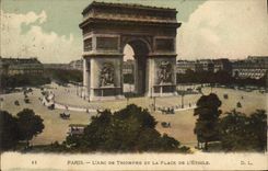 CPA Paris L'Arc de Triomphe et la Place de l'Etoile 