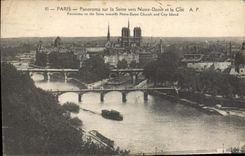 CPA Paris Panorama sur la Saine vers Notre Dame et la Cite 