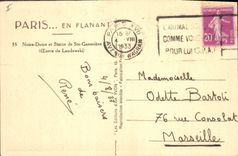 CPA Paris En Flanant Notre Dame et statue de Ste Genevieve Oeuvre de Landowaki 