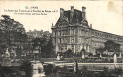 CPA Paris le jardin des Tuileries et le Pavillon de Rohan 