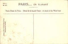 CPA Paris en flanant Notre Dame de Paris Detail de la Facade Ouest 