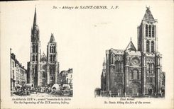 CPA Abbaye de Saint Denis au debut du XIX avant l'incendie de la fleche 