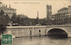 CPA Paris La Seine et la Tour Saint Jacques 