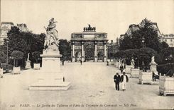 CPA Paris Le Jardin des Tuileries et l'Arc de Triomphe du Carrousel 