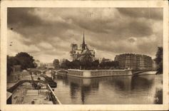 CPA Les Petits Tableaux de Paris Notre Dame et L'Ile de la Cite le Pont de l'Archeveche 